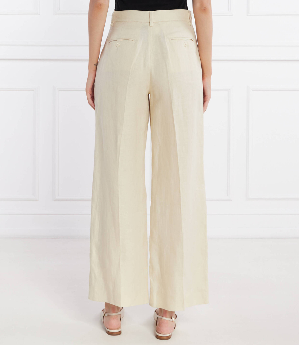 Льняное брюки MALIZIA Weekend MaxMara - бежевый(151310226)