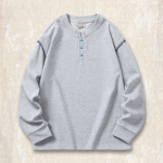 Толстовка с воротником в американском стиле ретро, мужская весенне-осенняя новая модная мужская футболка с длинными рукавами, свободный повседневный топ