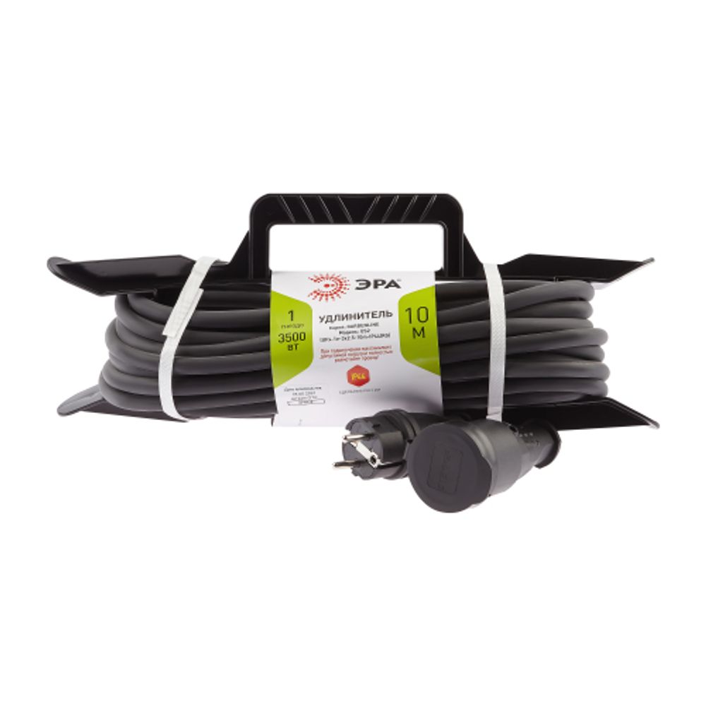 Удлинитель силовой ЭРА UFx-1e-3x2,5-10m-IP44(KG) на рамке с заземлением 1 розетка 10 м КГ 3х2,5мм2 | Силовые удлинители