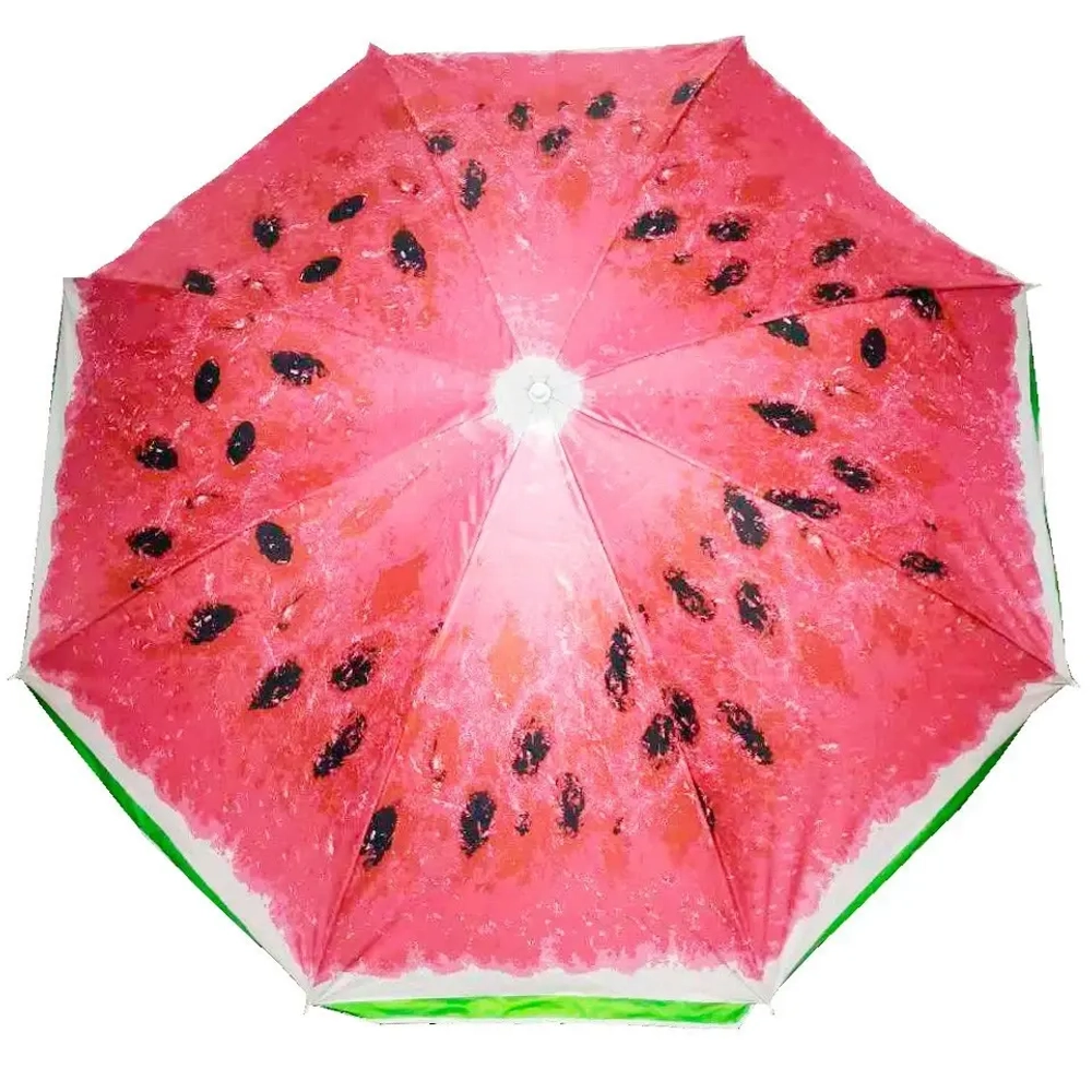 Зонт пляжный D=170см, h-190см «Арбуз» с покрытием от нагрева ДоброСад