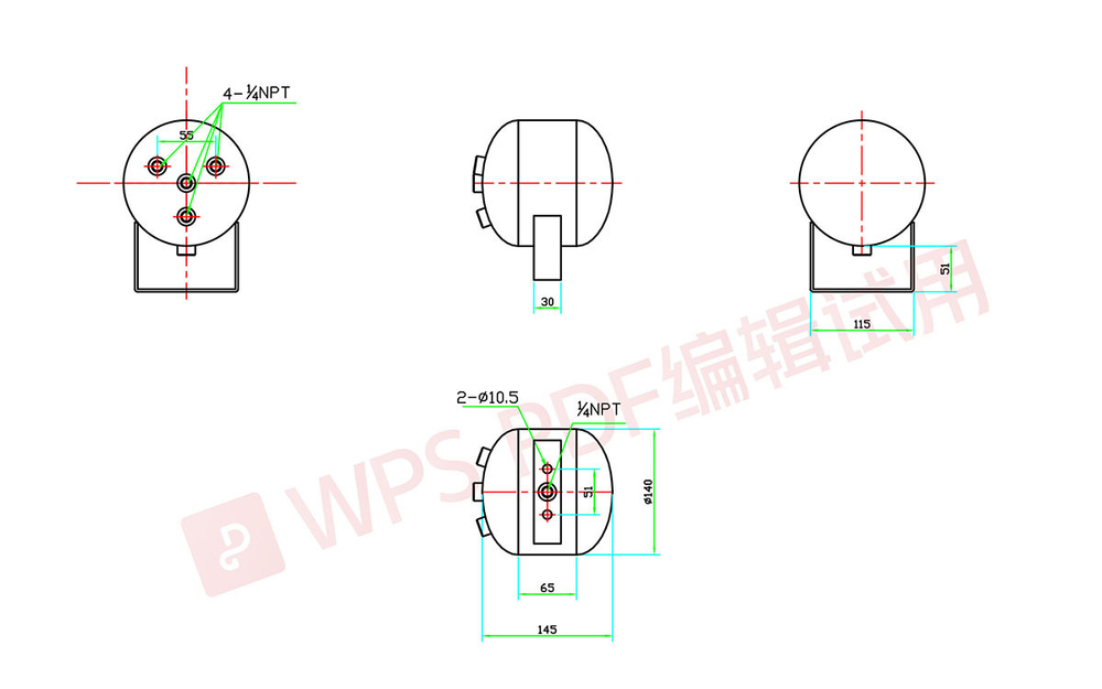 Ресивер YURUI 0.5Gal/2л 5 входов