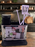 Подставка для столовых приборов с удобным дозатором для жидкого мыла или моющего средства