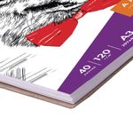 Скетчбук, белая бумага 120г/м2, 297х410мм, 40л, гребень, жёсткая подложка, BRAUBERG ART DEBUT,110981