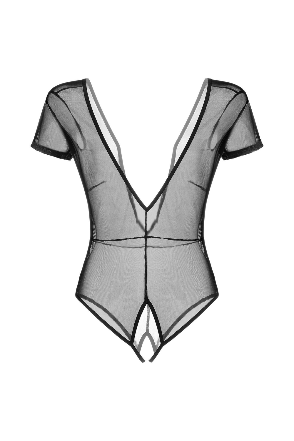 Эротическое боди Waname Abandon с короткими рукавами (Размер: 42-44) (Цвет: черный)