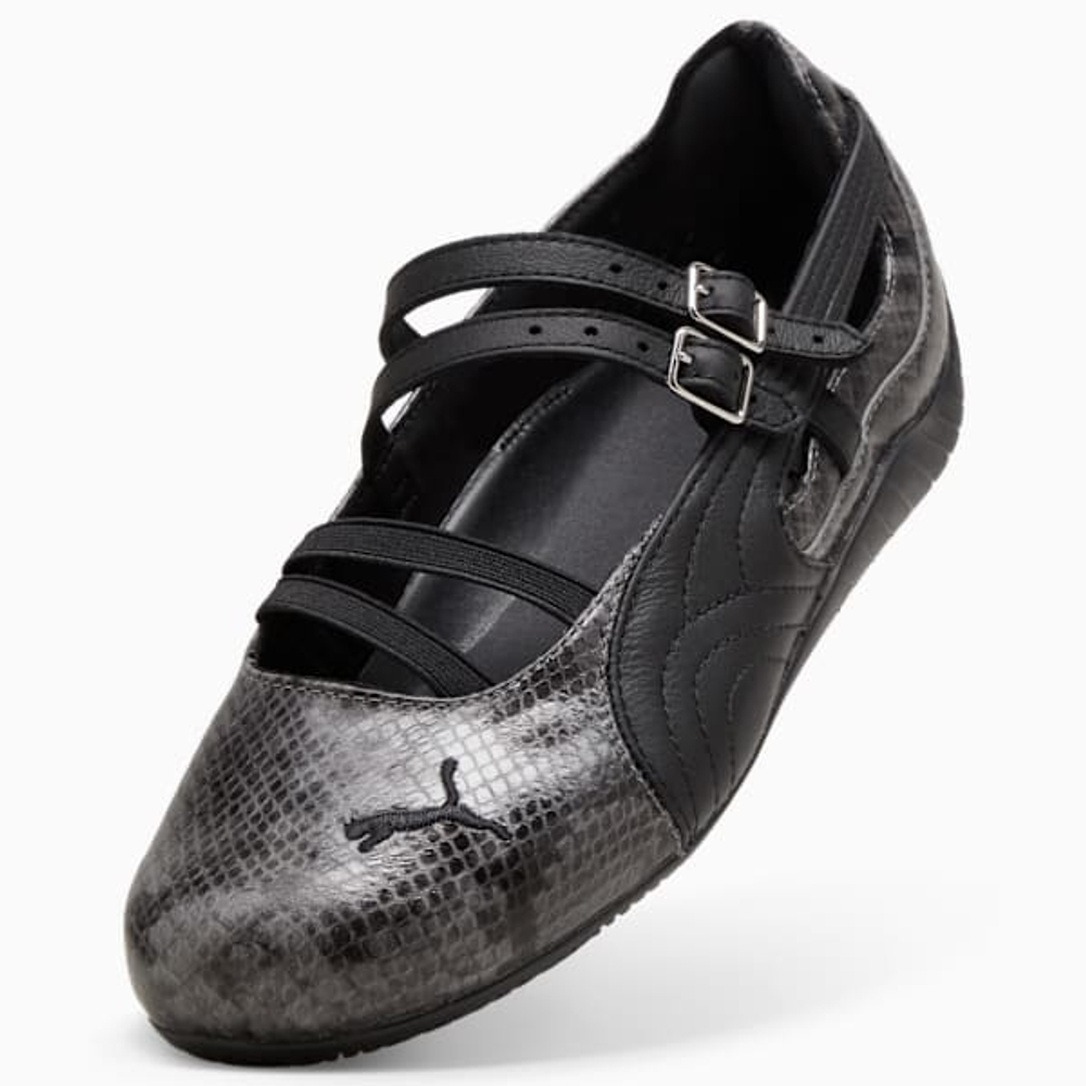 PUMA Женские кроссовки-балетки Speedcat со змеиным принтом, темно-серый