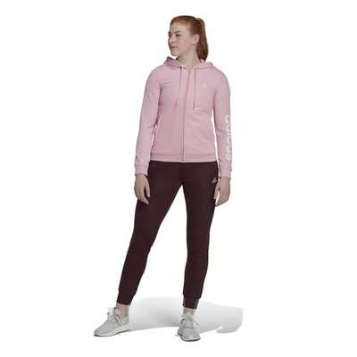 Женские теннисные Костюмы adidas Linear French Terry Tracksuit Women - Pink, Black