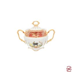Кофейный сервиз Repast Охота красная Мария-тереза 15 предметов на 6 персон