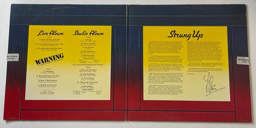 Винтажная виниловая пластинка LP Sweet Strung Up (Швеция 1975) Fox On The Run