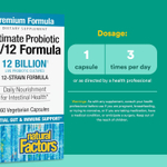 Natural Factors, Ultimate Probiotic, формула 12/12, 12 млрд, 60 вегетарианских капсул