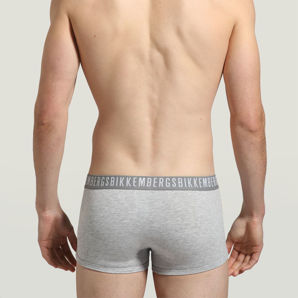 Мужские трусы хипсы серые набор 3 в 1 Bikkembergs CLASSIC BKK1UTR02TR