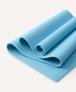 Коврик для йоги и фитнеса STARFIT FM-101, PVC, 183x61x0,6 см, синий пастель