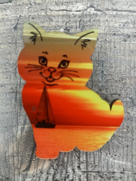 Брошь "Кот в на закате"