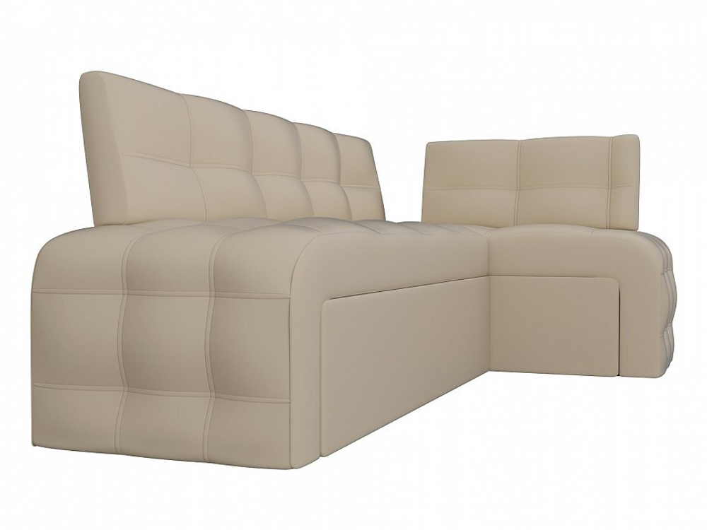 Диван кухонный угловой Люксор правый угол, Бежевый, Экокожа, 28592