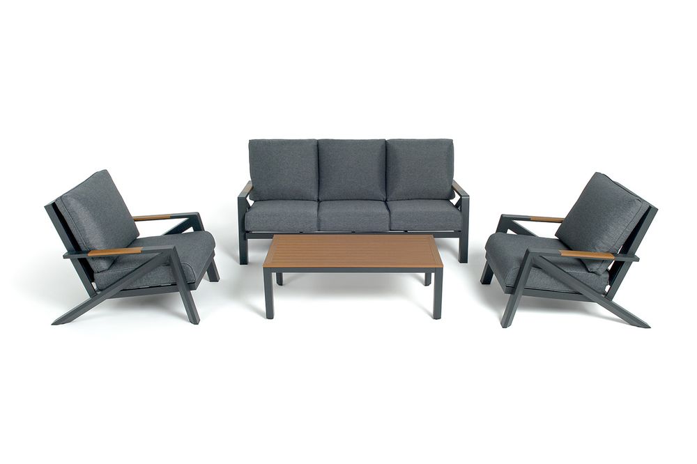 "Лотос" лаунж-зона 5-местная из алюминия, цвет темно-серый