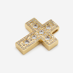 Подвеска "Крестик", фианиты, позолота, 28*22мм