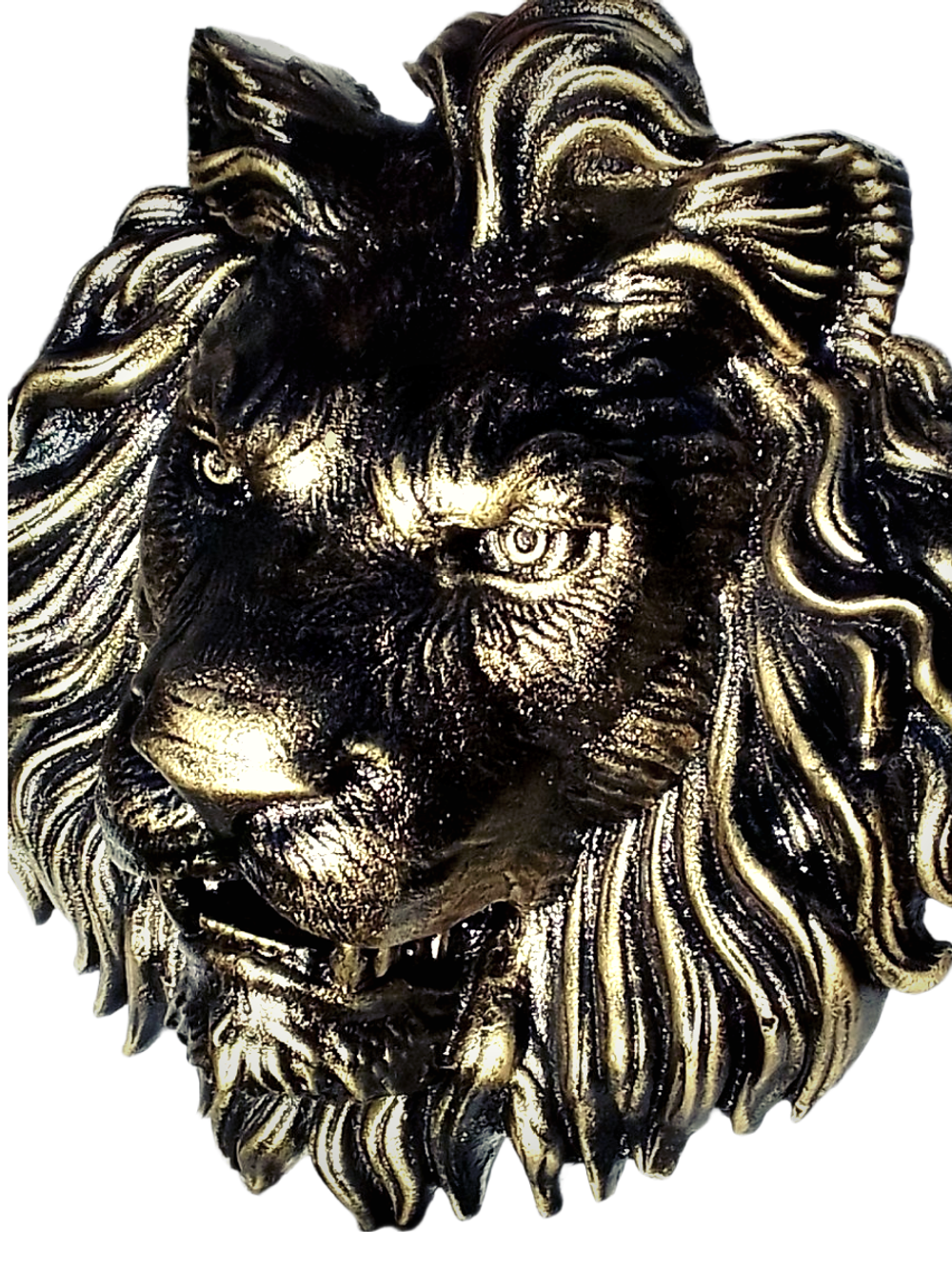 Кованый элемент Лев литой, патина золотая бронза 45х42 (15 см), вес 7 кг. Ручная работа