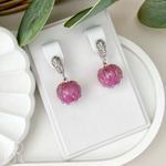 LEFIREL' Серьги серебряные женские "Тиалана" с цветами из муранского стекла / ювелирные украшения из родированного серебра 925