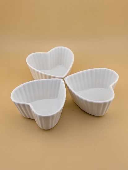 Набор порционных керамических формочек 3 шт., сердце