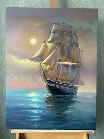 Картина маслом на холсте "На Рассвете" 80х60 см. Деревянный подрамник. Художник Наталия Осадчук