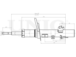 Амортизатор газовый передней подвески правый UNIO SAB-10187
