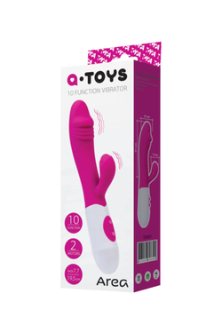 Вибратор с клиторальным стимулятором A-Toys by TOYFA Area, силикон, розовый, 19,5 см
