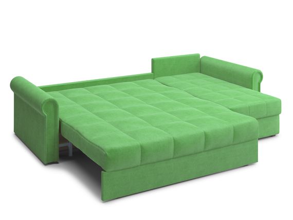 Диван угловой с оттоманкой Палермо 1,6 - Velutto 31 зеленый/кант Velutto 31 зеленый