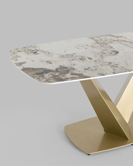 Стол обеденный Аврора 180*90 керамика светлая