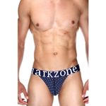 Мужские трусы танга темно-синие с принтом DARKZONE DZN6174