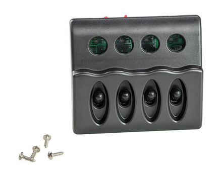 Панель бортового питания 4 переключателя, индикация, предохранители