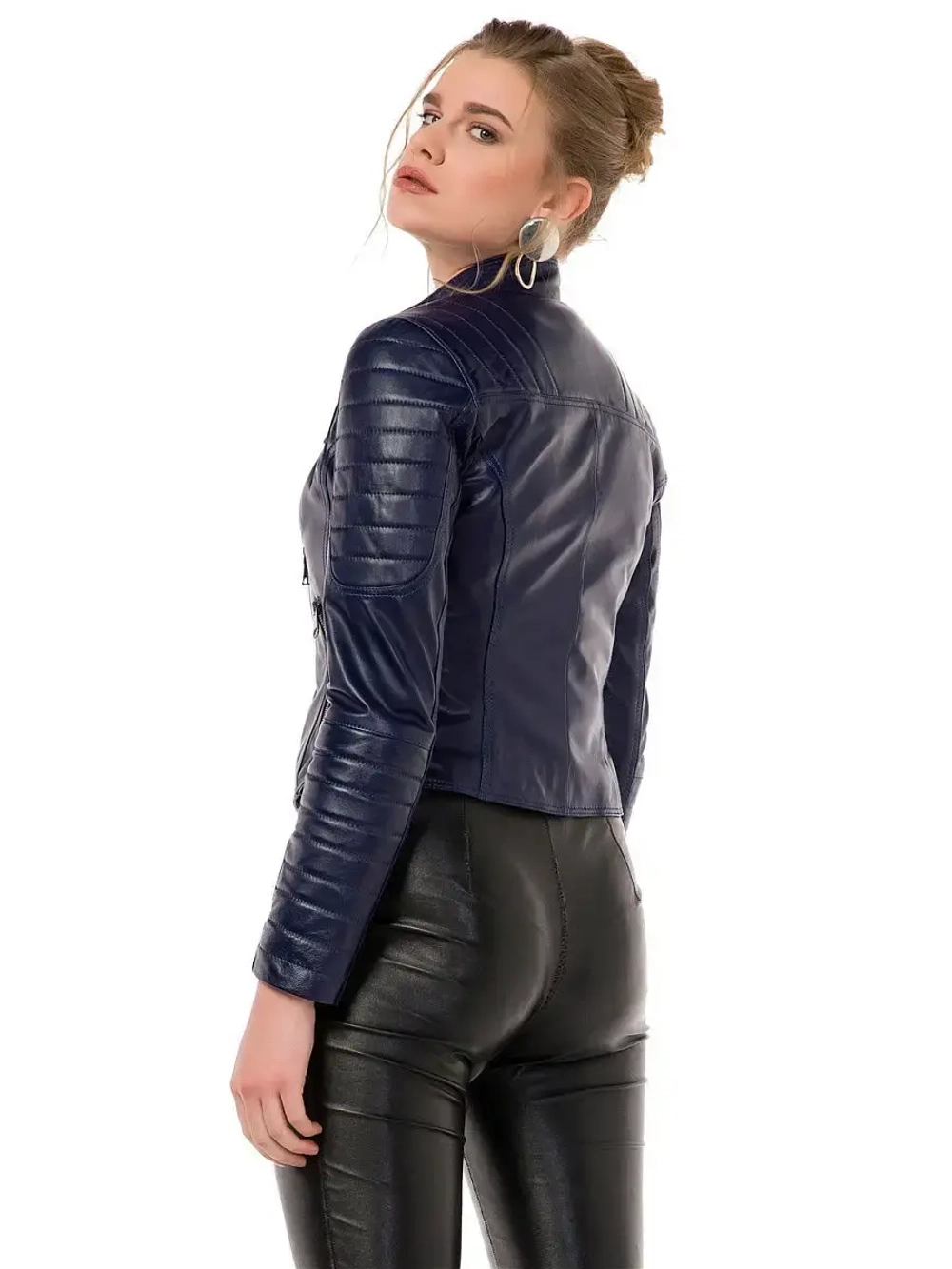 Косуха укороченная демисезонная куртка из натуральной кожи