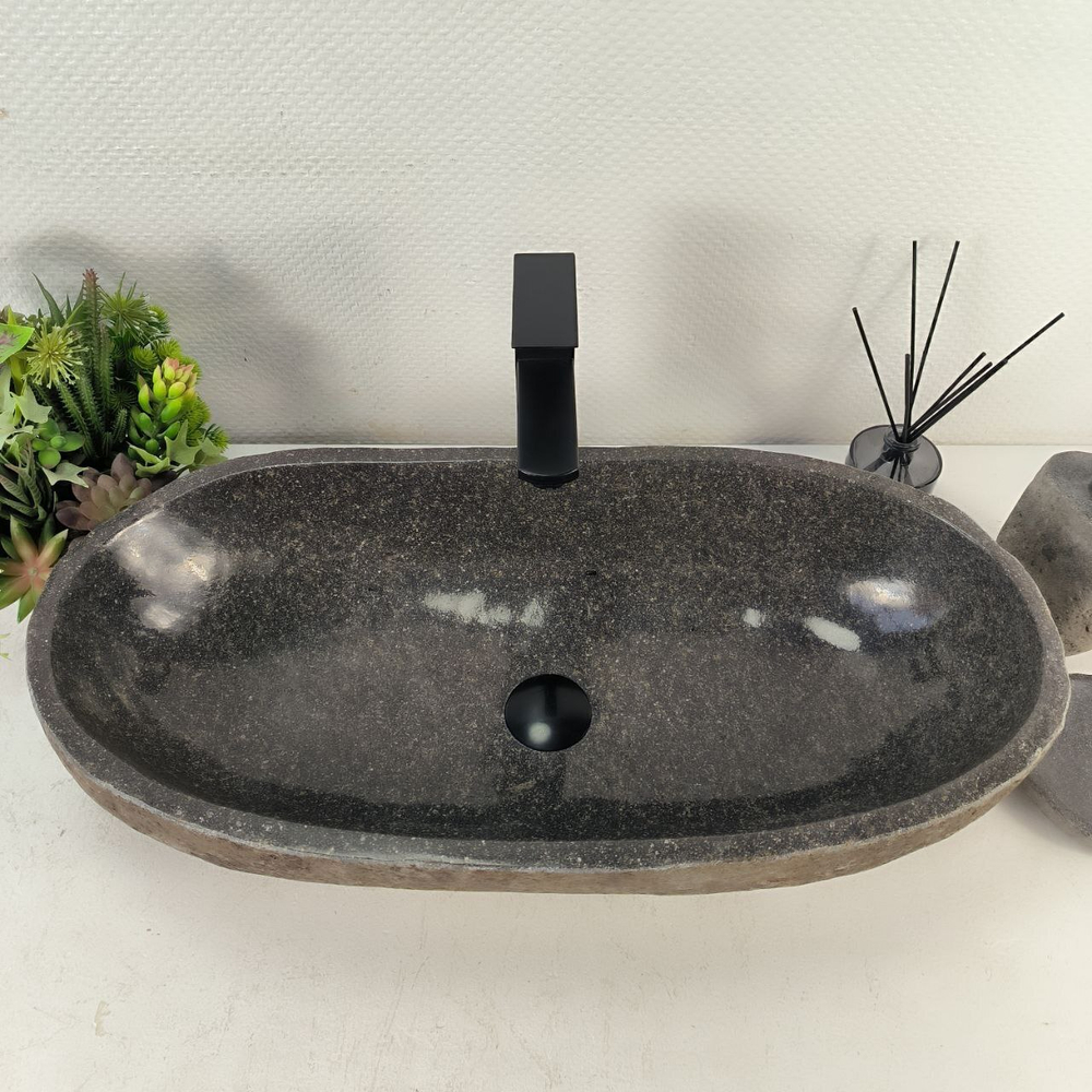 Каменная раковина из речного камня RS-05130 (69*34*15) 0866 из натурального камня