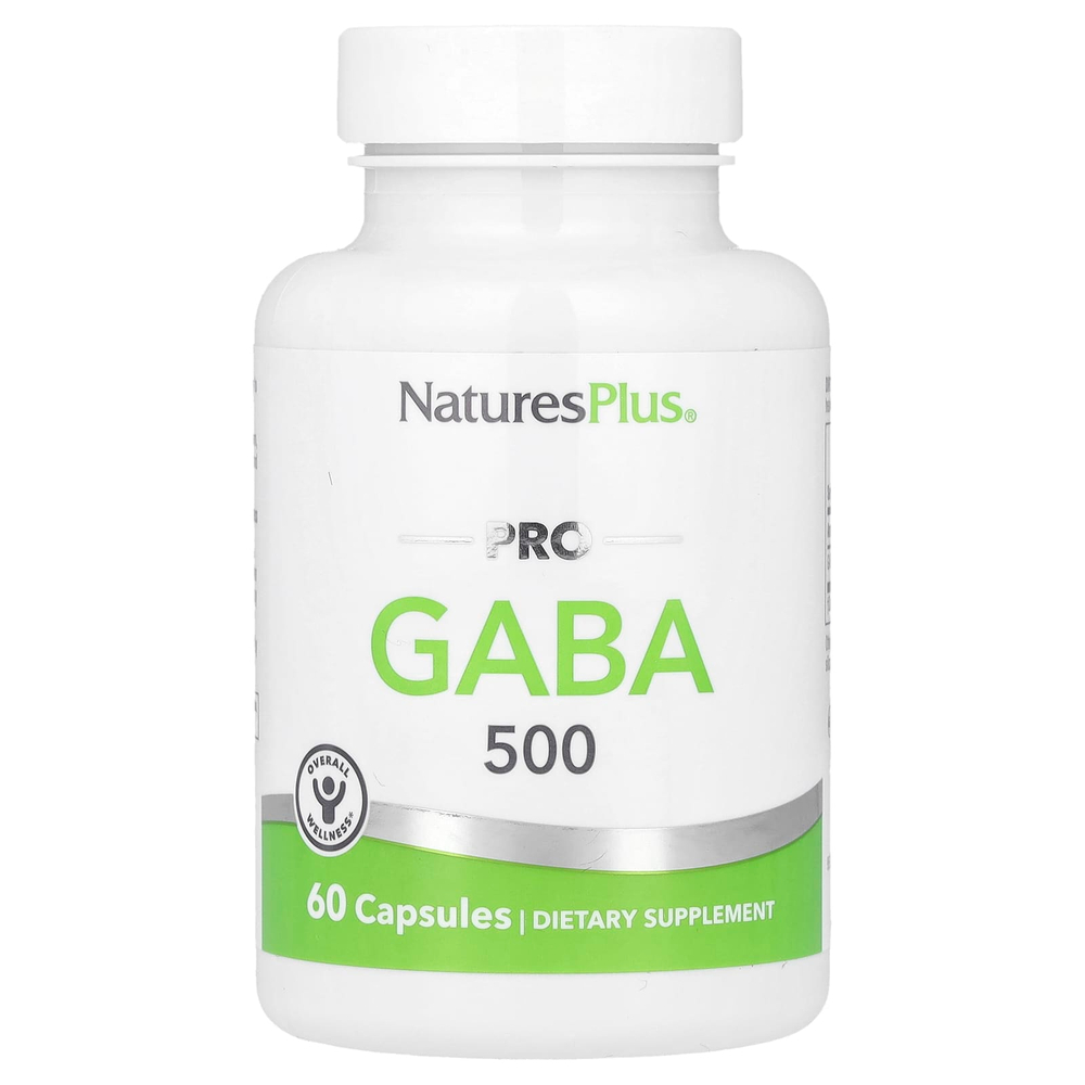NaturesPlus, PRO GABA 500, 60 капсул (500 мг на капсулу)
