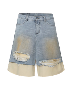 Джинсовые шорты HARSHandCRUEL Deconstructed Distressed Denim Jorts