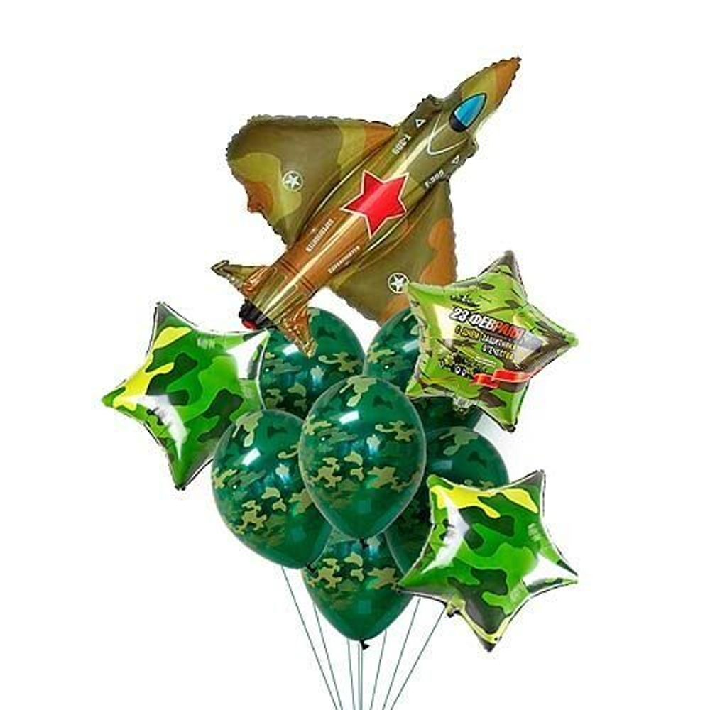 Композиция шаров "Самолет и звезды"