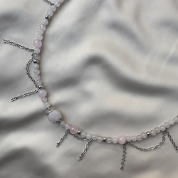 Колье «Розовый шёпот» — розовый кварц
