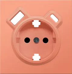 Donel R98 матовый коралл накладка для розетки Schuko с зарядным устройством USB A+C, с защитными што