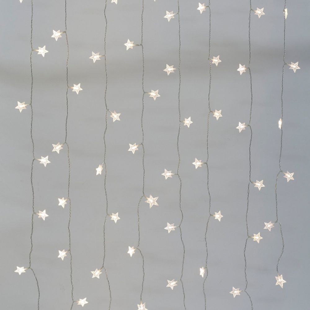Светодиодная новогодняя гирлянда ЭРА ENIZ-64W Звездочки 1,2*1,3 м теплый белый 64LED IP20