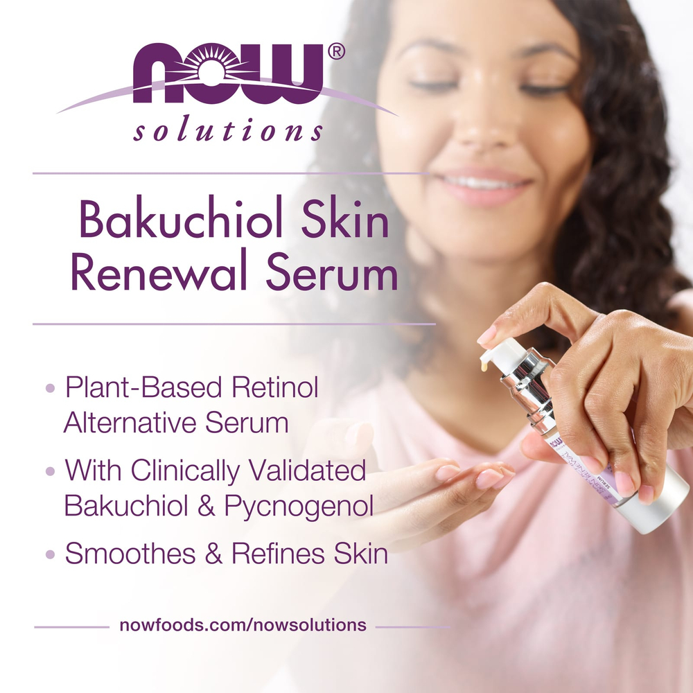 NOW Foods, Solutions, восстанавливающая сыворотка с бакучиолом, 30 мл