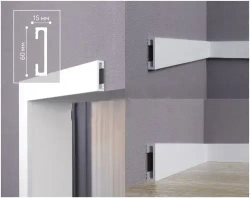 Плинтус из дюрополимера Teckwood Белый ДП1 , 60х15х2000мм