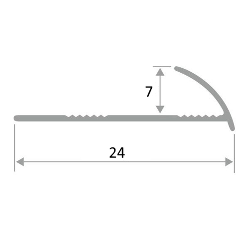 НАПг КЛ 7мм "АС" 2,7м Серебро мат. наружный гиб. анод. алюм.