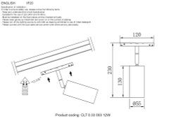 Светильник трековый магнитный Crystal Lux CLT 0.33 003 12W BL TUYA