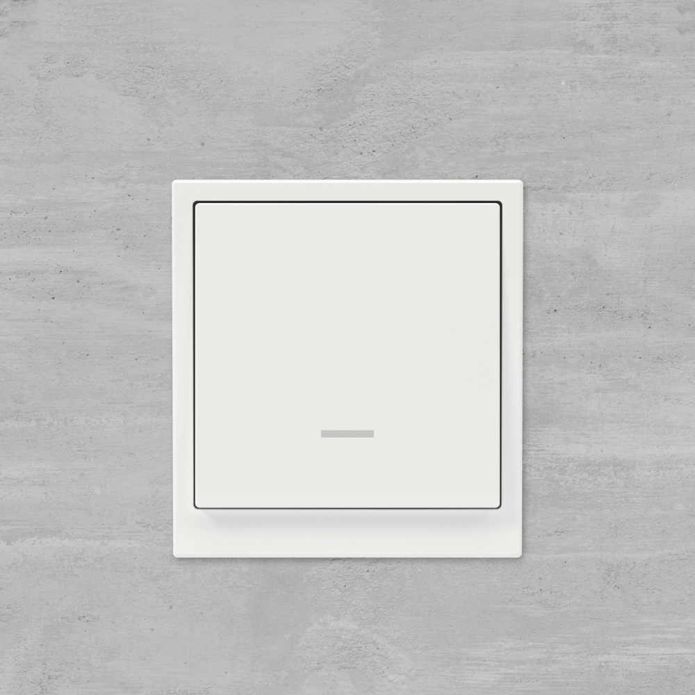 Переключатель одноклавишный с подсветкой, KANT, белая магнолия