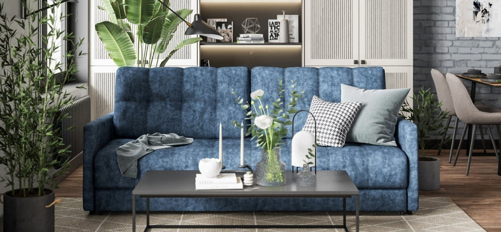 Диван Босс Лофт велюр Роял синий