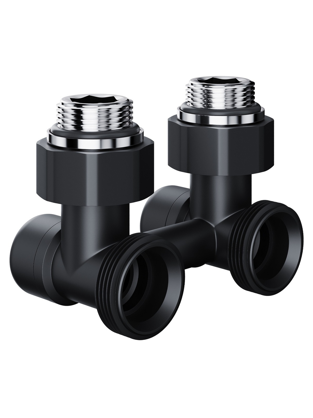 Узел нижнего подключения Royal Thermo Design угловой 1/2"х3/4" EK (черный)