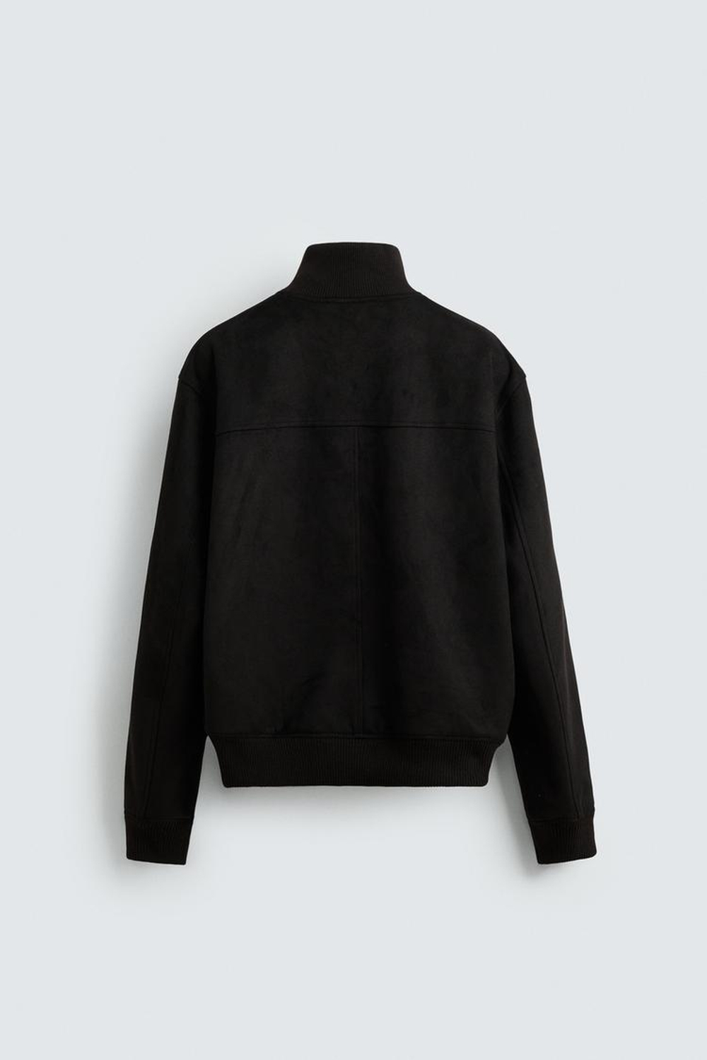 ZARA КУРТКА ИЗ ИСКУССТВЕННОЙ ЗАМШИ СВОБОДНОГО КРОЯ, ЧЕРНЫЙ