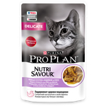Влажный корм PRO PLAN DELICATE DIGESTION для взрослых кошек с чувствительным пищеварением индейка в соусе 85г x 26 шт