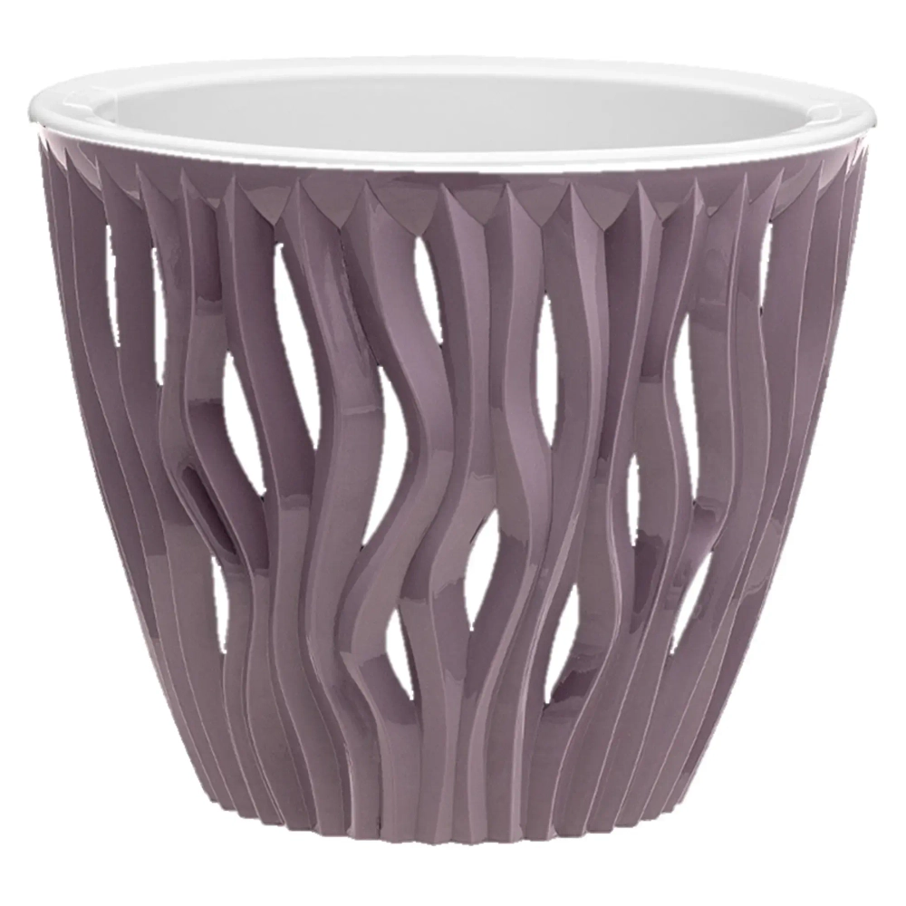 Кашпо для цветов пластиковое 1,6л d-16см «Вдохновение» Пыльная роза