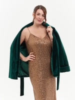 Утепленное кимоно (изумрудный)