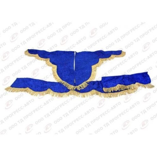 Шторка кабины /Г-3302, Г-4111 NEXT/ 1.8 м бархат синий без надписи + боковые (Газелист52)