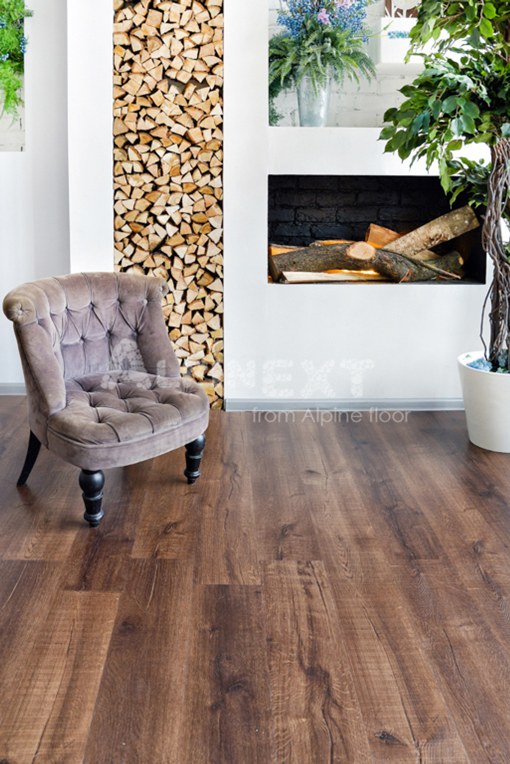 Alpine floor REAL WOOD ECO2-2 Дуб Мокка 43кл  MCore (1220мм*183мм*6мм, 10шт/уп/2,23м2)